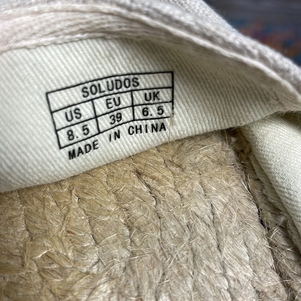 Soludos x Ashkahn Rainbow Platform Smoking Slipper in Sand Espadrille